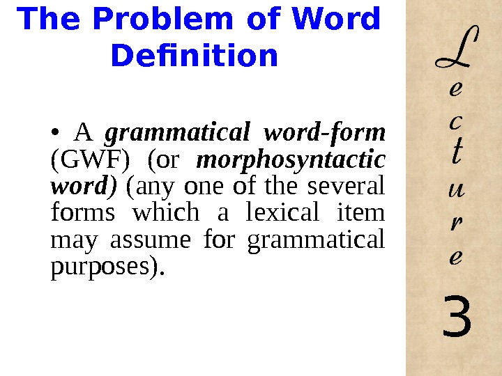 definition for the word the