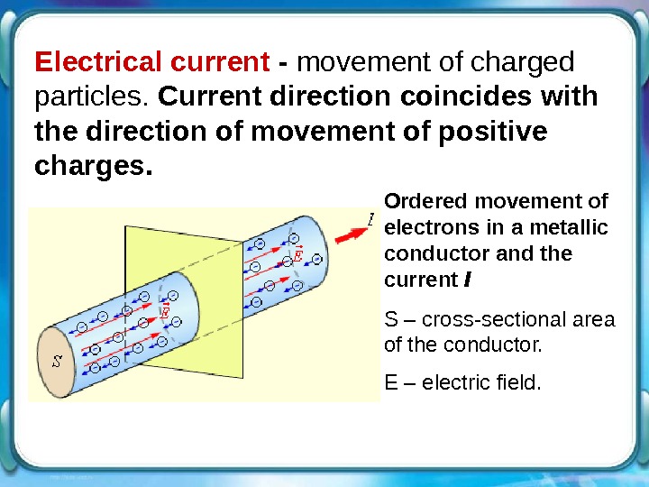 Electrical Current Movement Of Charged Particles