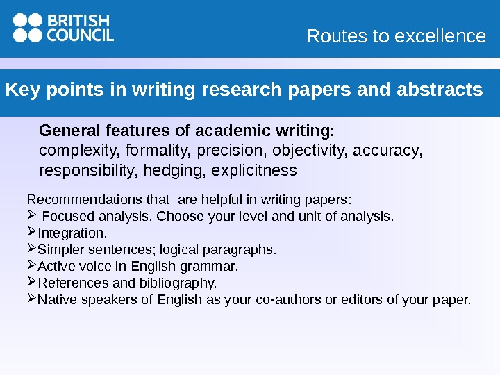 How to use academic writing style