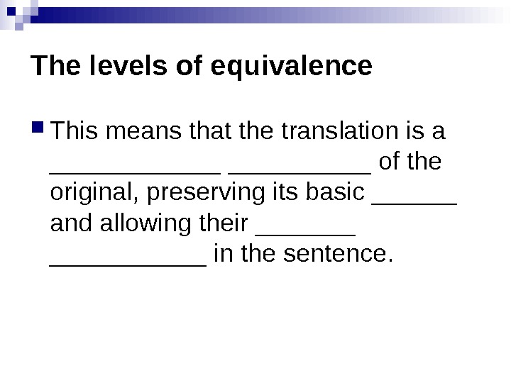 Equivalence in translation