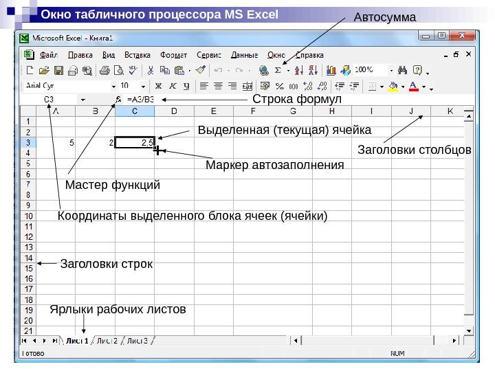 Презентацию Табличный Процессор