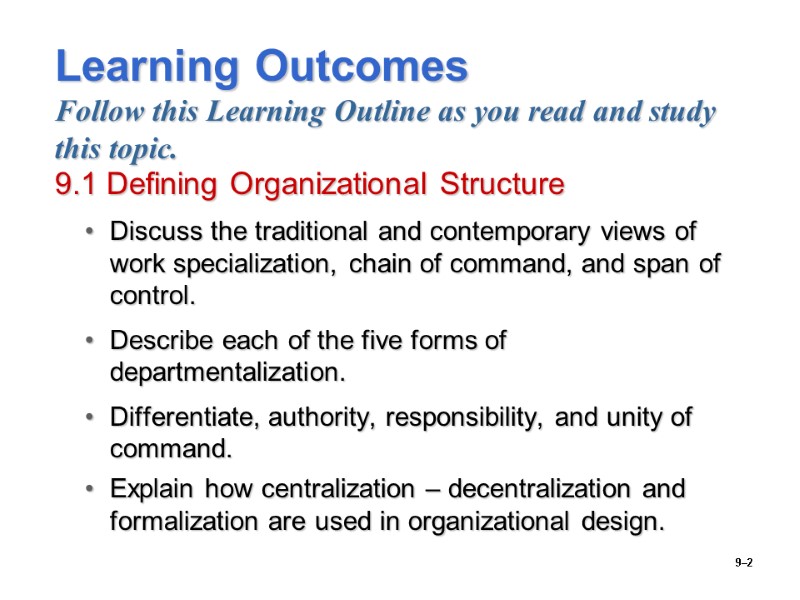  Work Specialization And Departmentalization Work Specialization In
