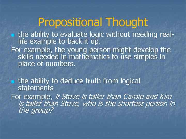 propositional thought piaget