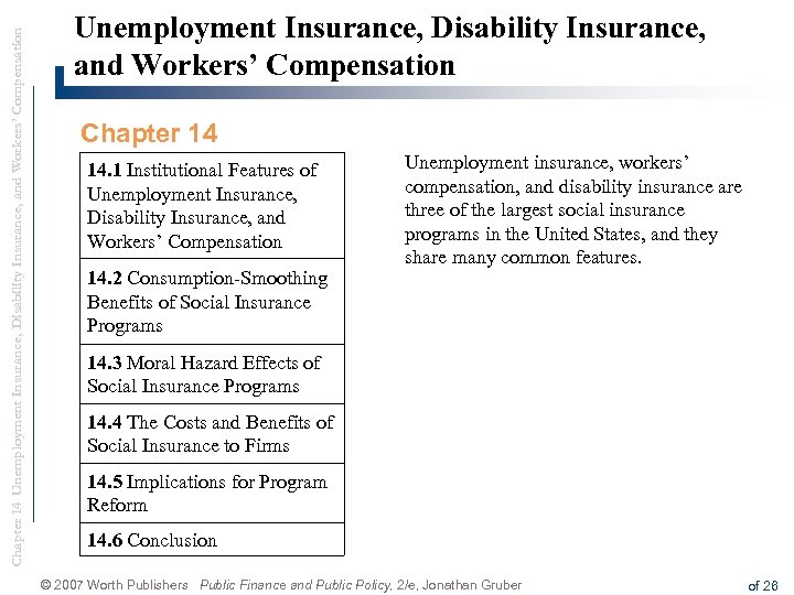 Chapter 14 Unemployment Insurance Disability Insurance And Workers