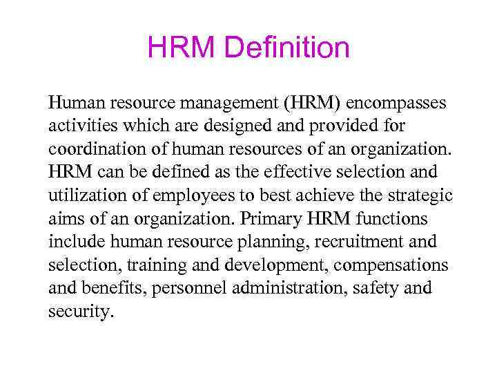 explain human resource planning