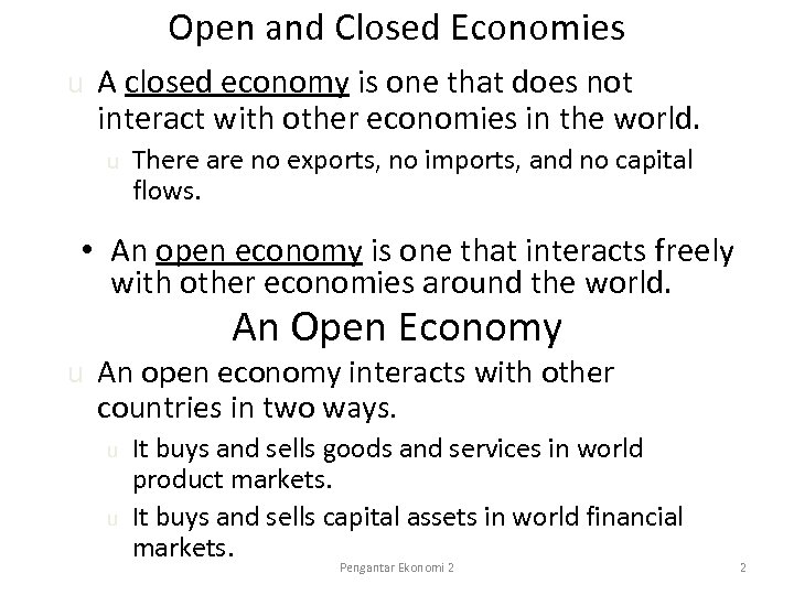 Open-Economy Macroeconomics Basic Concepts Week 8 Pengantar Ekonomi