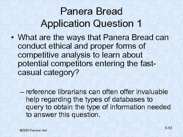 panera bread competitive strategy