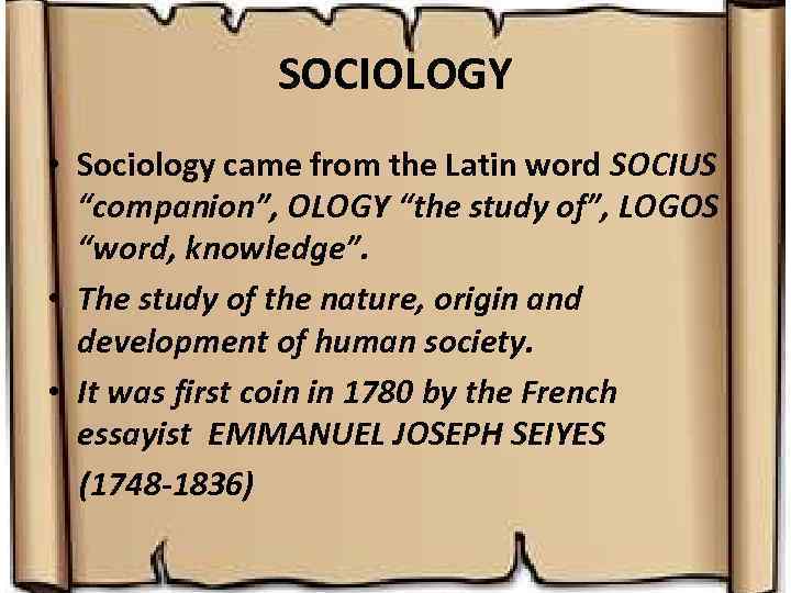 What Is The Origin Of Sociology Pdf