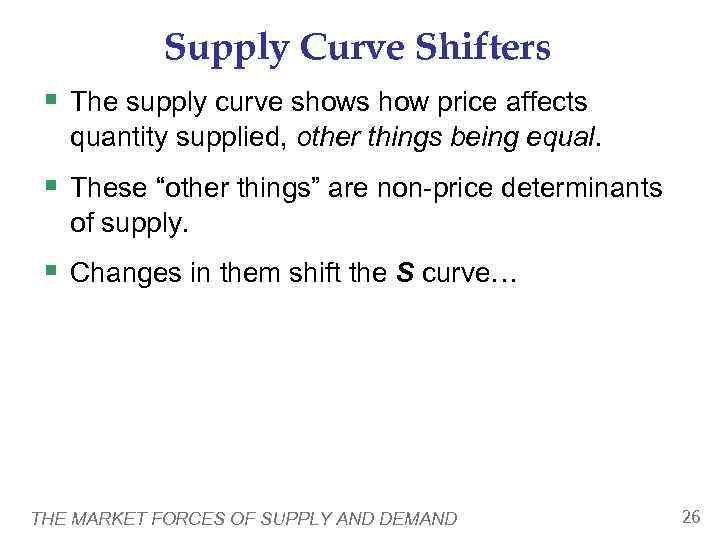 non price determinants of supply