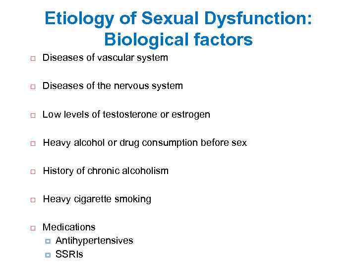 Disorders Of Sex And Gender Sexual Dysfunctions