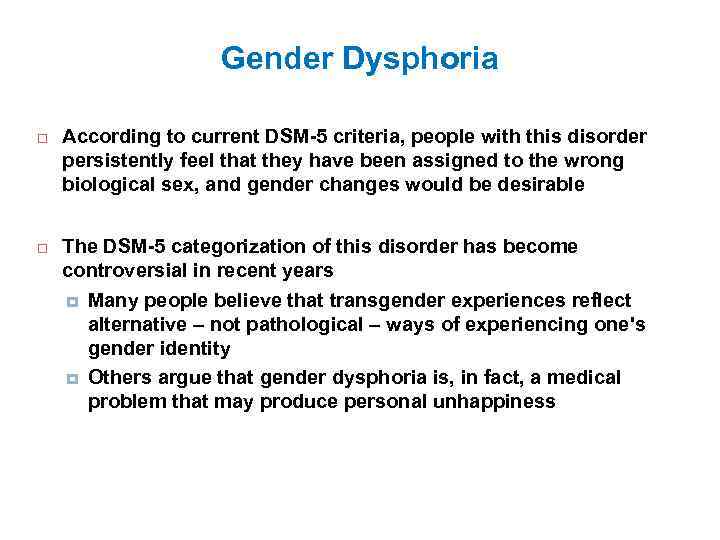 Disorders Of Sex And Gender Sexual Dysfunctions