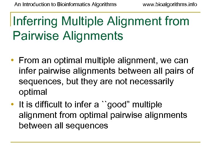 An Introduction To Bioinformatics Algorithms Bioalgorithms Info