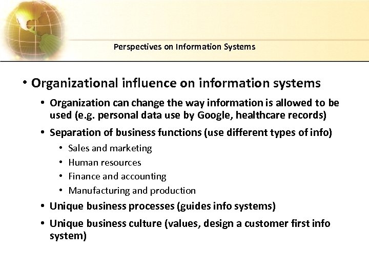 different types of information systems in an organisation