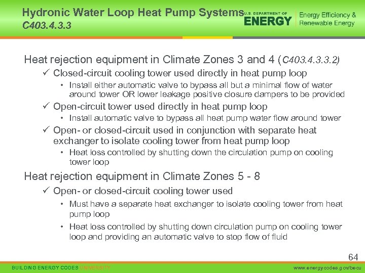 BUILDING ENERGY CODES UNIVERSITY 2012 IECC Commercial Mechanical