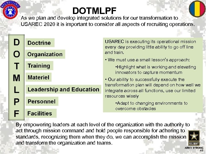 US Army Recruiting Command USAREC Overview Environmental And