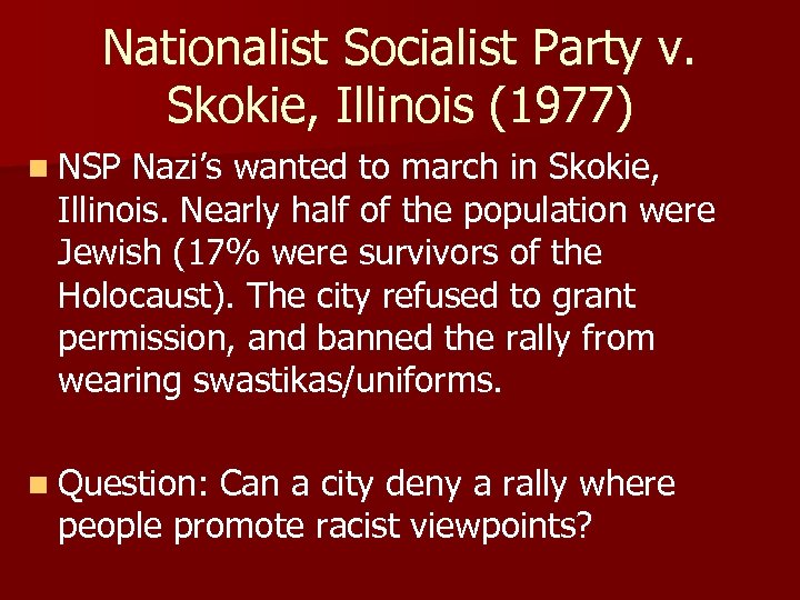 national socialist party v skokie