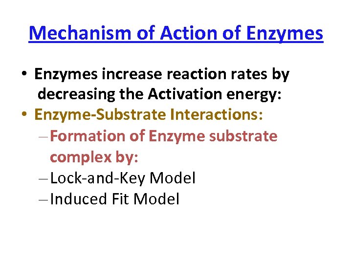 Enzyme Structure Classification And Mechanism Of Action