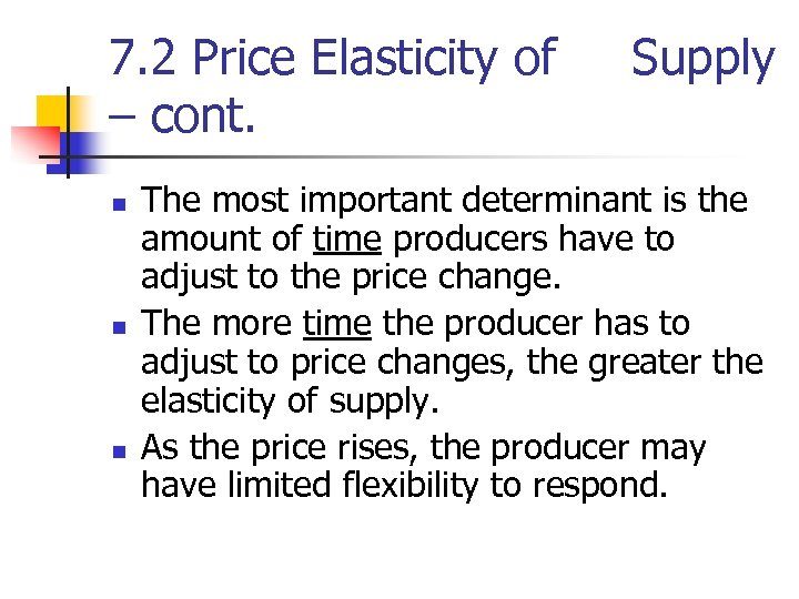 importance of price elasticity of supply