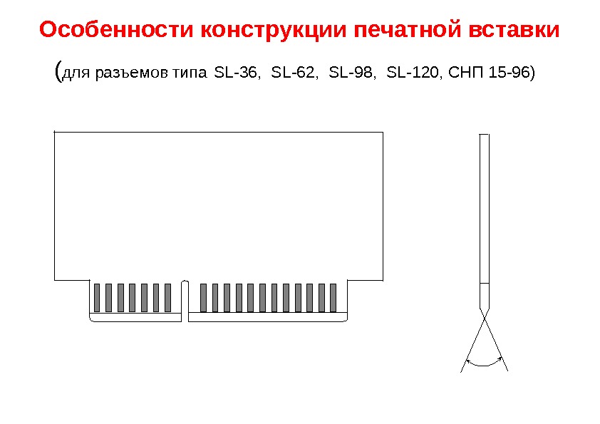 Особенности конструкции печатной вставки  ( для разъемов типа  SL -36,  SL