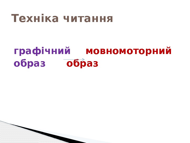 графічний мовномоторний образ Техніка читання  