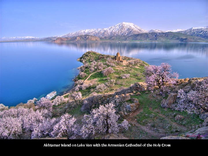 Akhtamar Island on Lake Van with the Armenian Cathedral of the Holy Cross 