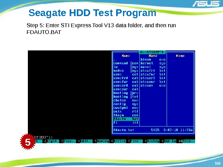 162162 Seagate HDD Test Program Step 5: Enter STI Express Tool V 13 data