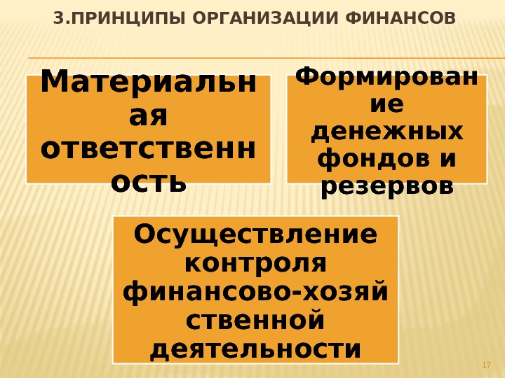 173. ПРИНЦИПЫ ОРГАНИЗАЦИИ ФИНАНСОВ Материальн ая ответственн ость Формирован ие денежных фондов и резервов