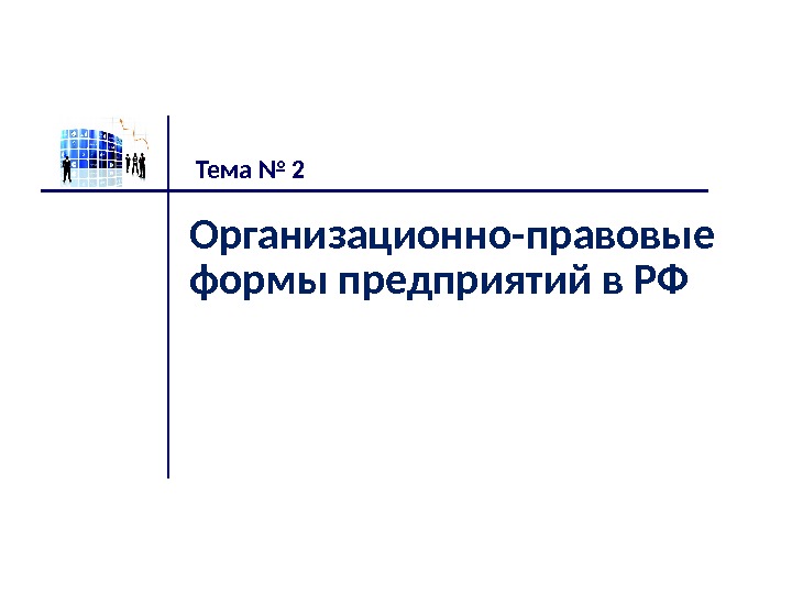 Организационно-правовые формы предприятий в РФ Тема № 2 