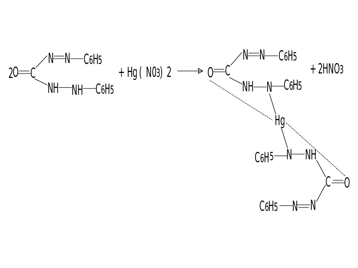 O 2 C N NHNH NC 6 H 5 +  Hg ( N