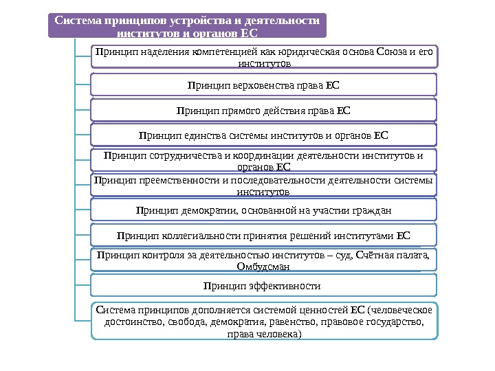 Система принципов устройства и деятельности институтов и органов ЕС Принцип наделения компетенцией как юридическая