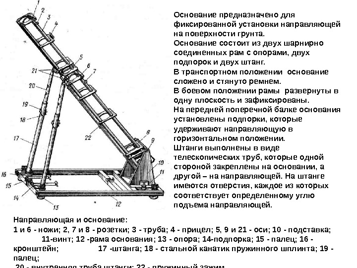 Направляющая и основание: 1 и 6 - ножи; 2, 7 и 8 - розетки;