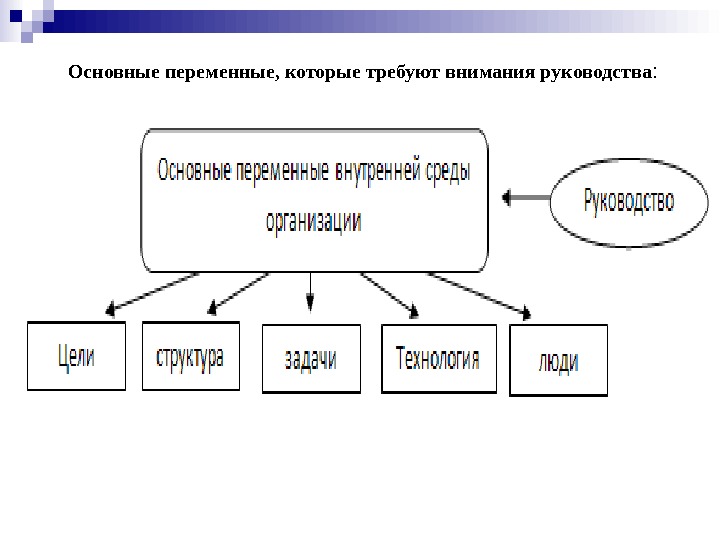 Основные переменные, которые требуют внимания руководства : 