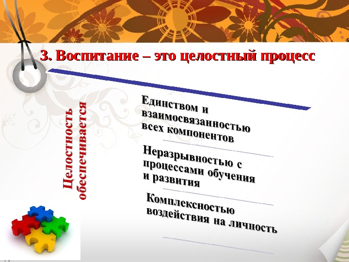 3. Воспитание – это целостный процесс 