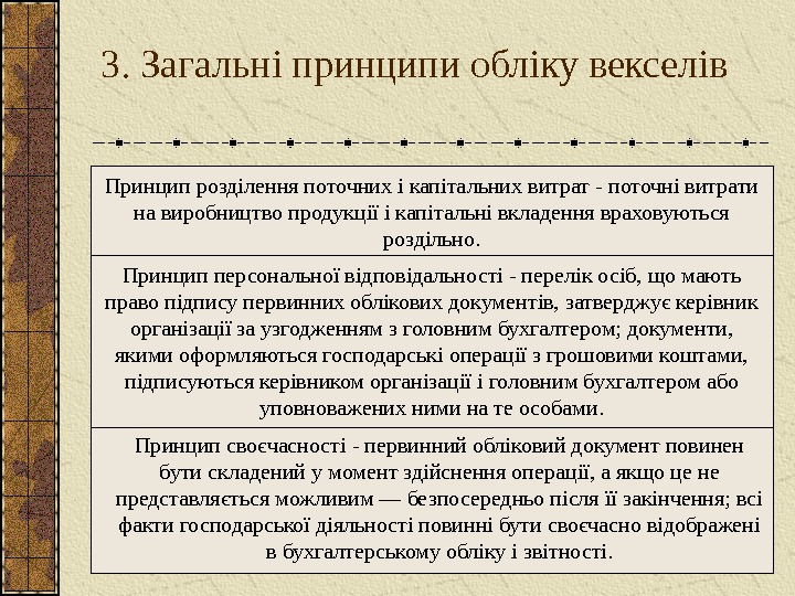   3. Загальні принципи обліку векселів Принцип своєчасності - первинний обліковий документ повинен