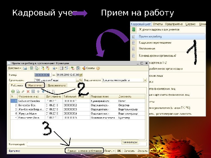 Кадровый учет   Прием на работу 
