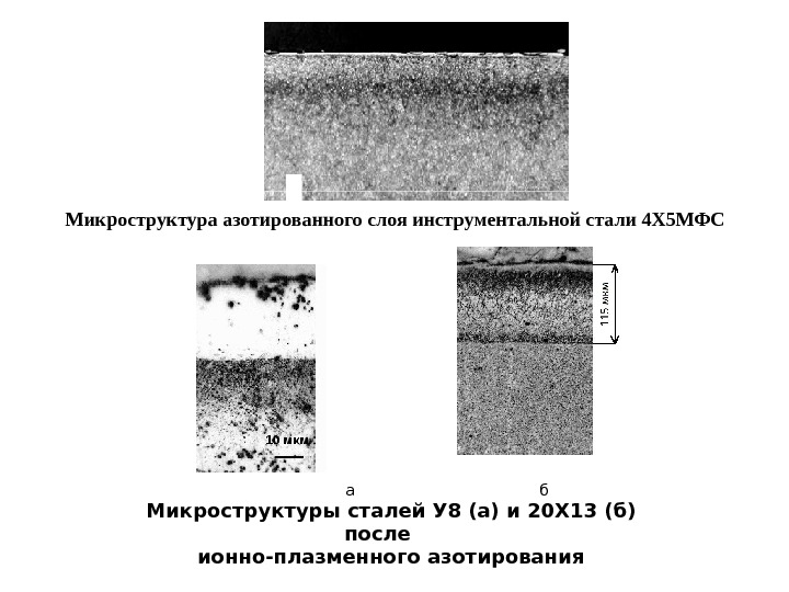   Микроструктура азотированного слоя инструментальной стали 4 Х 5 МФС   