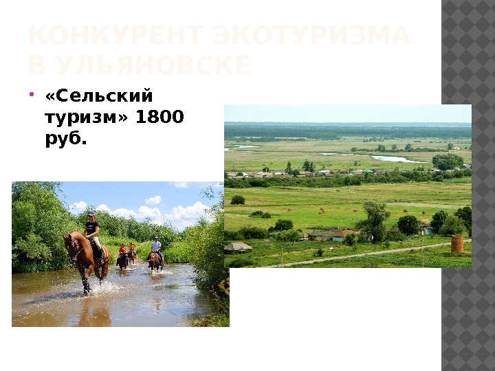 КОНКУРЕНТ ЭКОТУРИЗМА В УЛЬЯНОВСКЕ  «Сельский туризм» 1800 руб. 