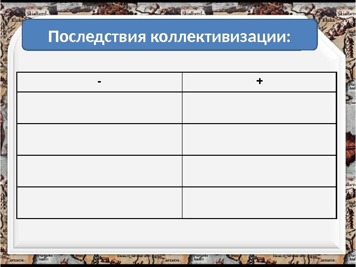 - +Последствия коллективизации: 