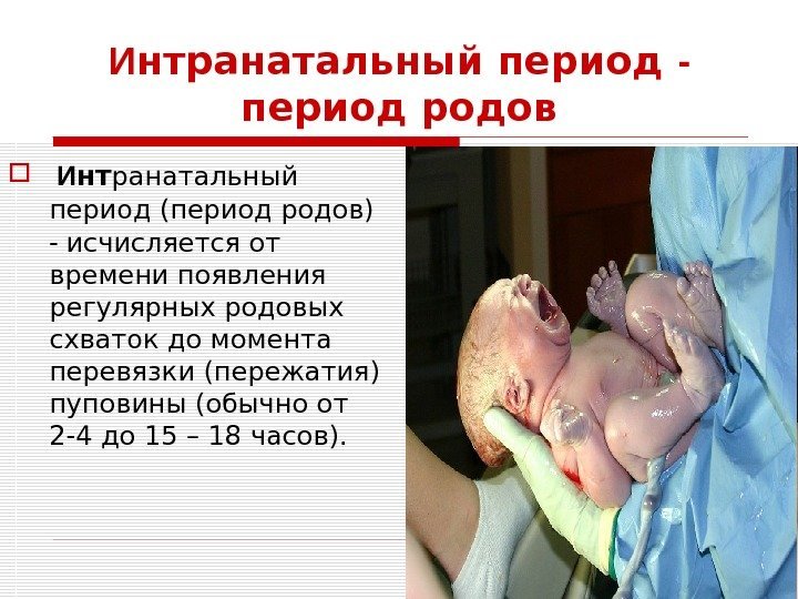 И нтранатальный период - период родов  И нт ранатальный период (период родов) 