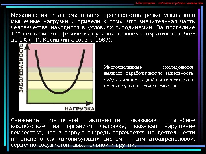   Механизация и автоматизация производства резко уменьшили мышечные нагрузки и привели к тому,