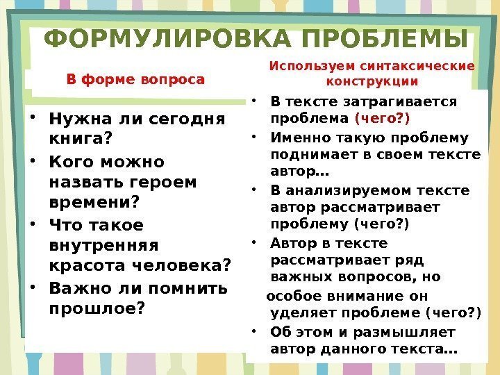 В форме вопроса • Нужна ли сегодня книга?  • Кого можно назвать героем