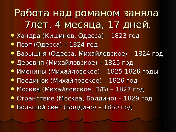 Работа над романом заняла 7 лет, 4 месяца, 17 дней.  Хандра (Кишинёв, Одесса)