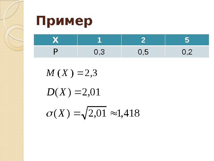 Пример X 1 2 5 P 0, 3 0, 5 0, 23, 2)(XM 01,