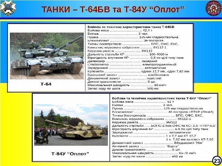 ТАНКИ – Т-64 БВ та Т-84 У “Оплот” 23 