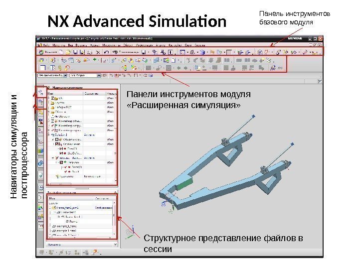NX Advanced Simulation. Н авигаторы сим ул яц ии и постпроцессора Панель инструментов базового