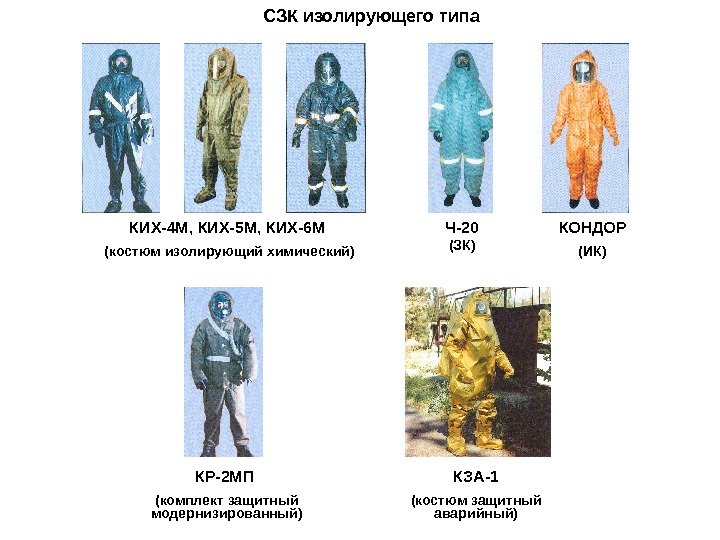   СЗК изолирующего типа КИХ-4 М, КИХ-5 М, КИХ-6 М (костюм изолирующий химический)
