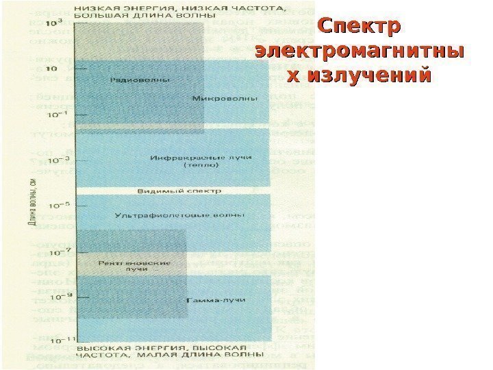   Спектр электромагнитны х излучений 