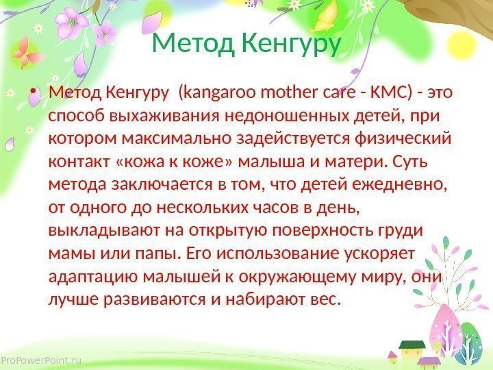 Pro. Power. Point. ru Метод Кенгуру • Метод Кенгуру (kangaroo mother care - KMC)