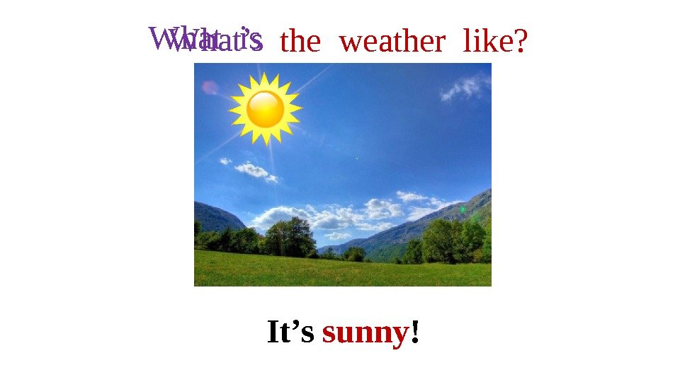 the weather like? It’s sunny !What is  What’s  