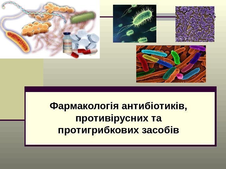 Фармакологія антибіотиків,  противірусних та протигрибкових засобів 